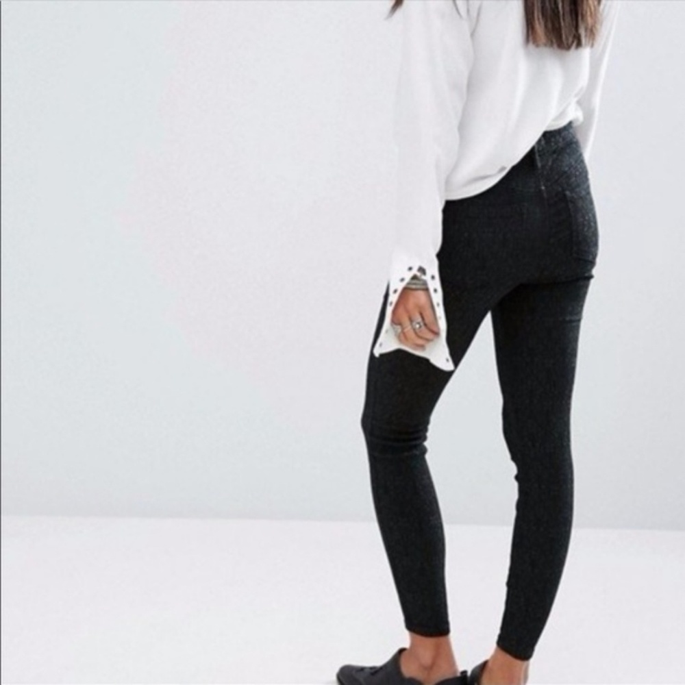 Free People Black Lace Jacquard Jeggings